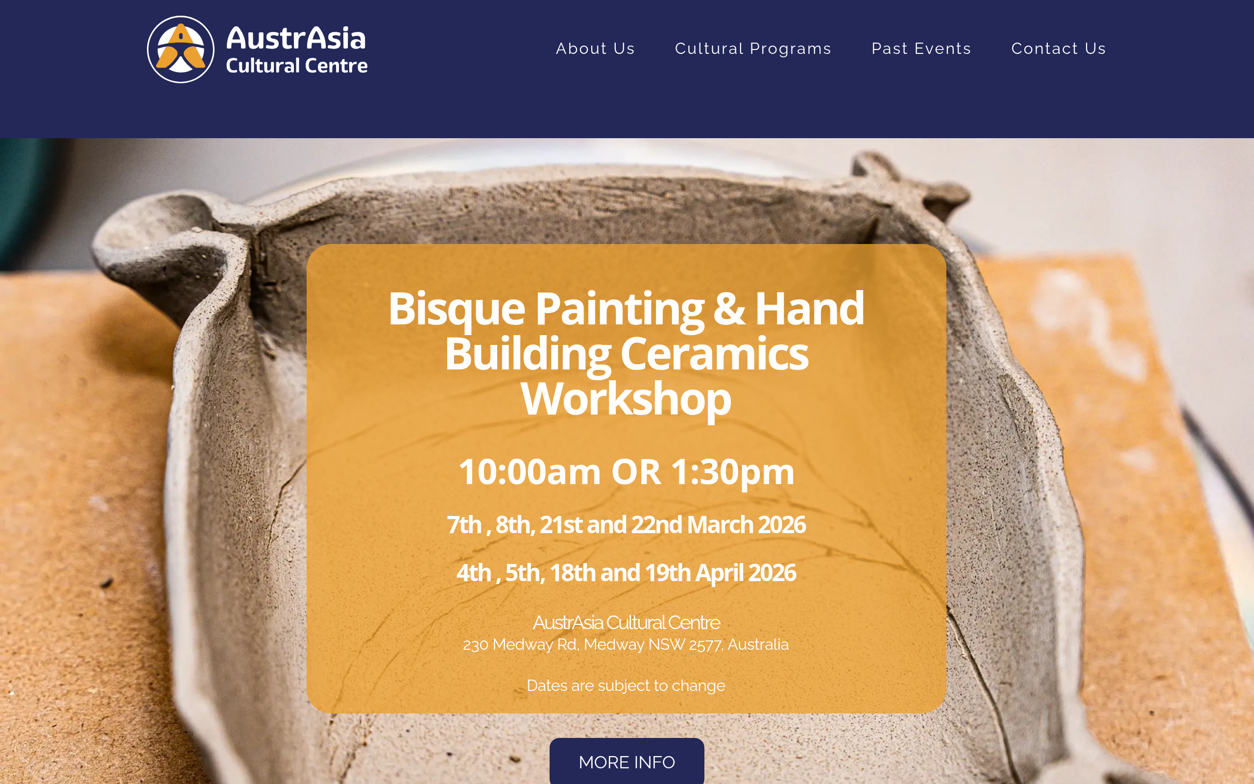 Austrasia Cultural Centre website screenshot — Cultural Organisation by Locally