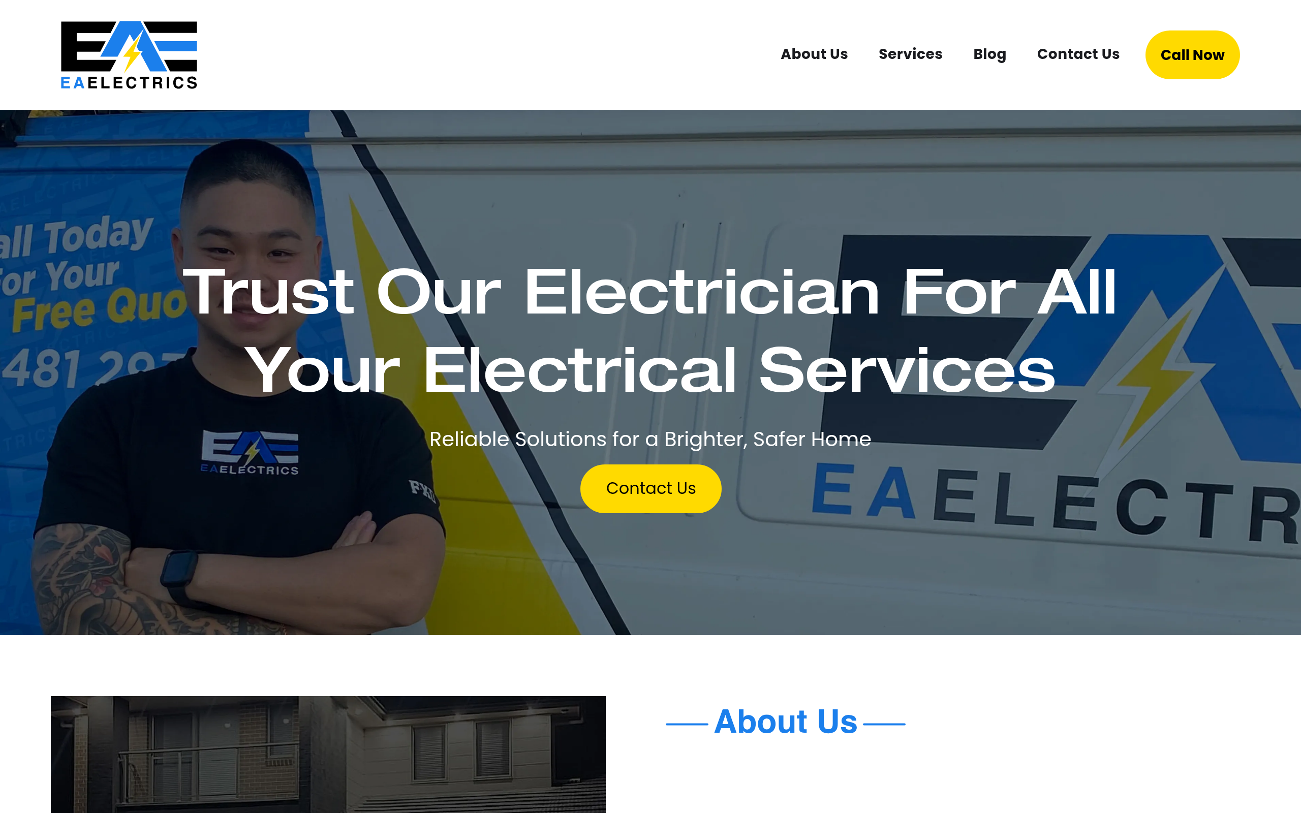 EA Electrics website screenshot