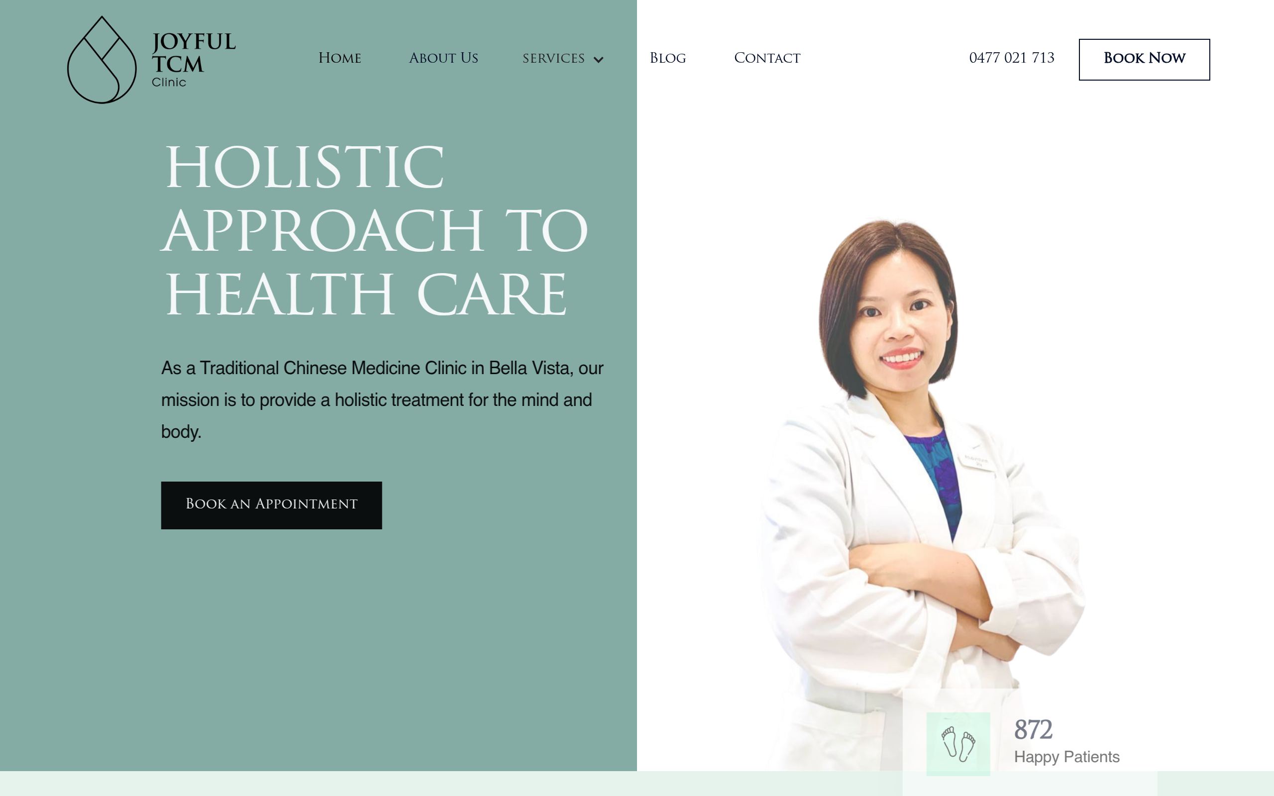Joyful TCM website screenshot — Traditional Chinese Medicine by Locally