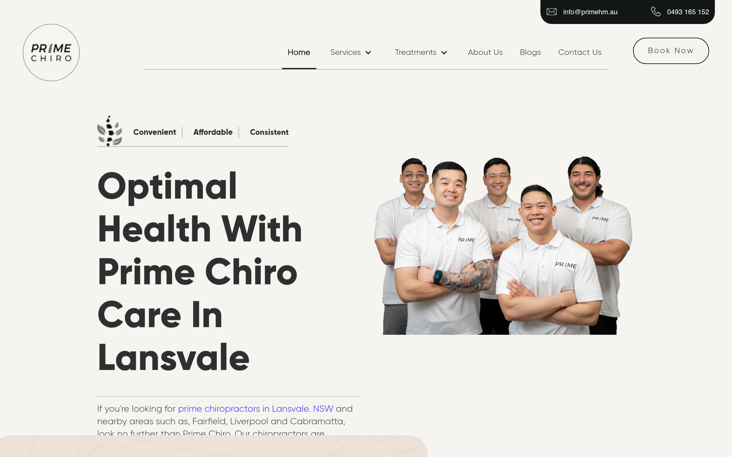 Prime Chiro website screenshot — Chiropractic by Locally
